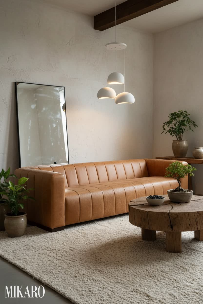 Wabi-Sabi Serenity: Cognac Tan & Organic Forms