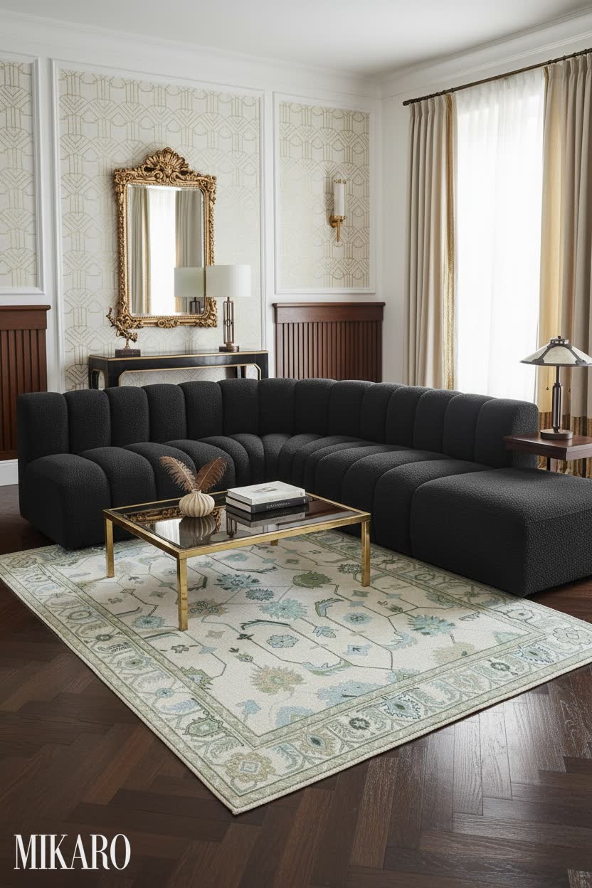 Art Deco Elegance: A Modern Living Room Oasis