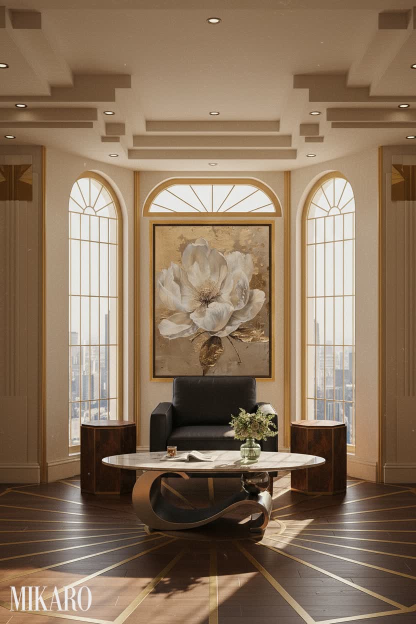 Art Deco: Luxurious Bay Window Retreat with Timeless Elegance