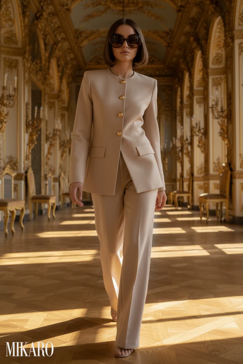 Baroque Elegance: Power Suit and Shades