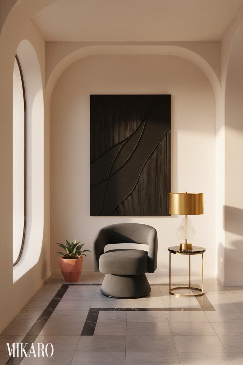 Bauhaus: Minimalist Snug with Arched Accents