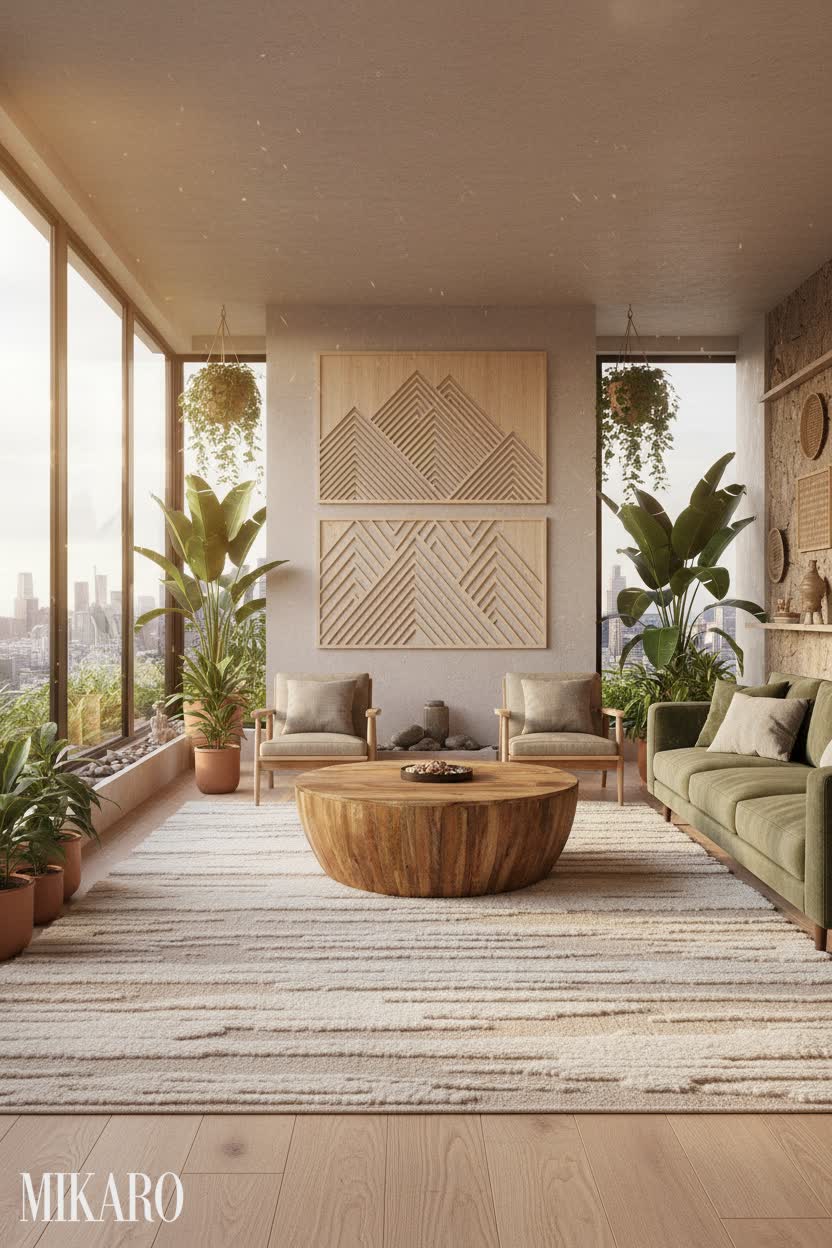 Biophilic Attic: Penthouse Oasis with Nature-Inspired Design