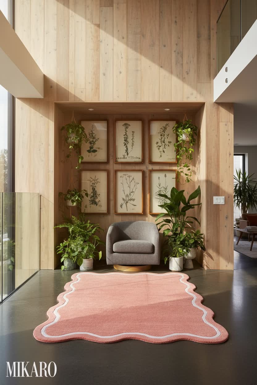 Biophilic Bliss: Recessed Niche in a Modern Split-Level Home