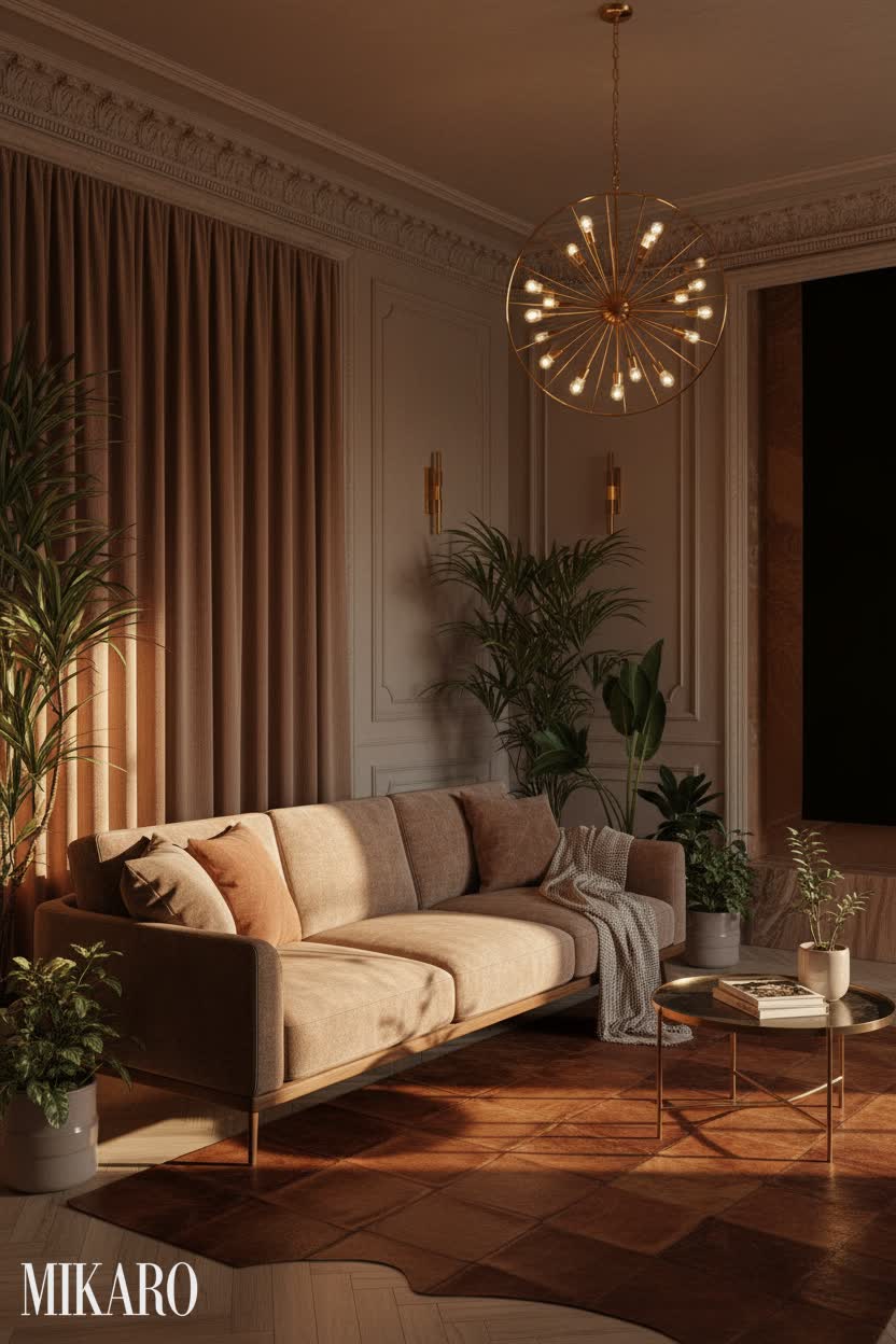 Biophilic: Golden Hour Glow in a Historic Home Theater
