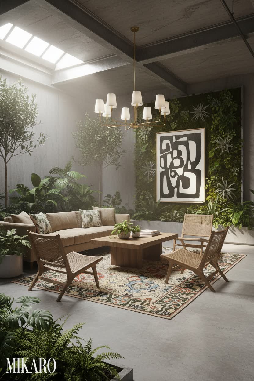 Biophilic: Modern Urban Jungle Basement Retreat