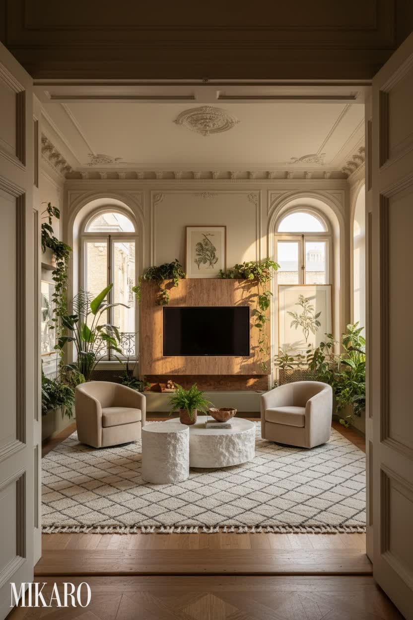 Biophilic: Natural Harmony in a Historical Media Room