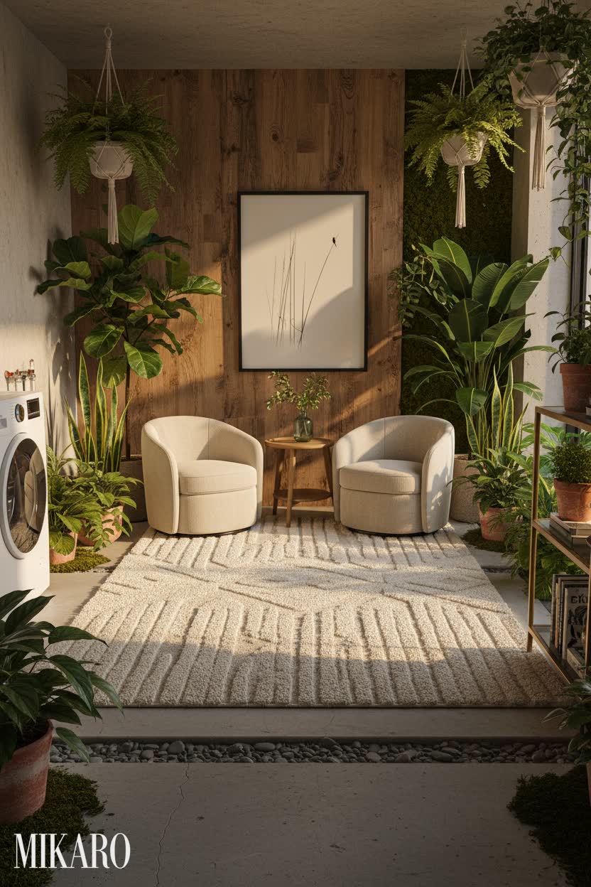 Biophilic Retreat: A Cozy Snug in Your Utility Room