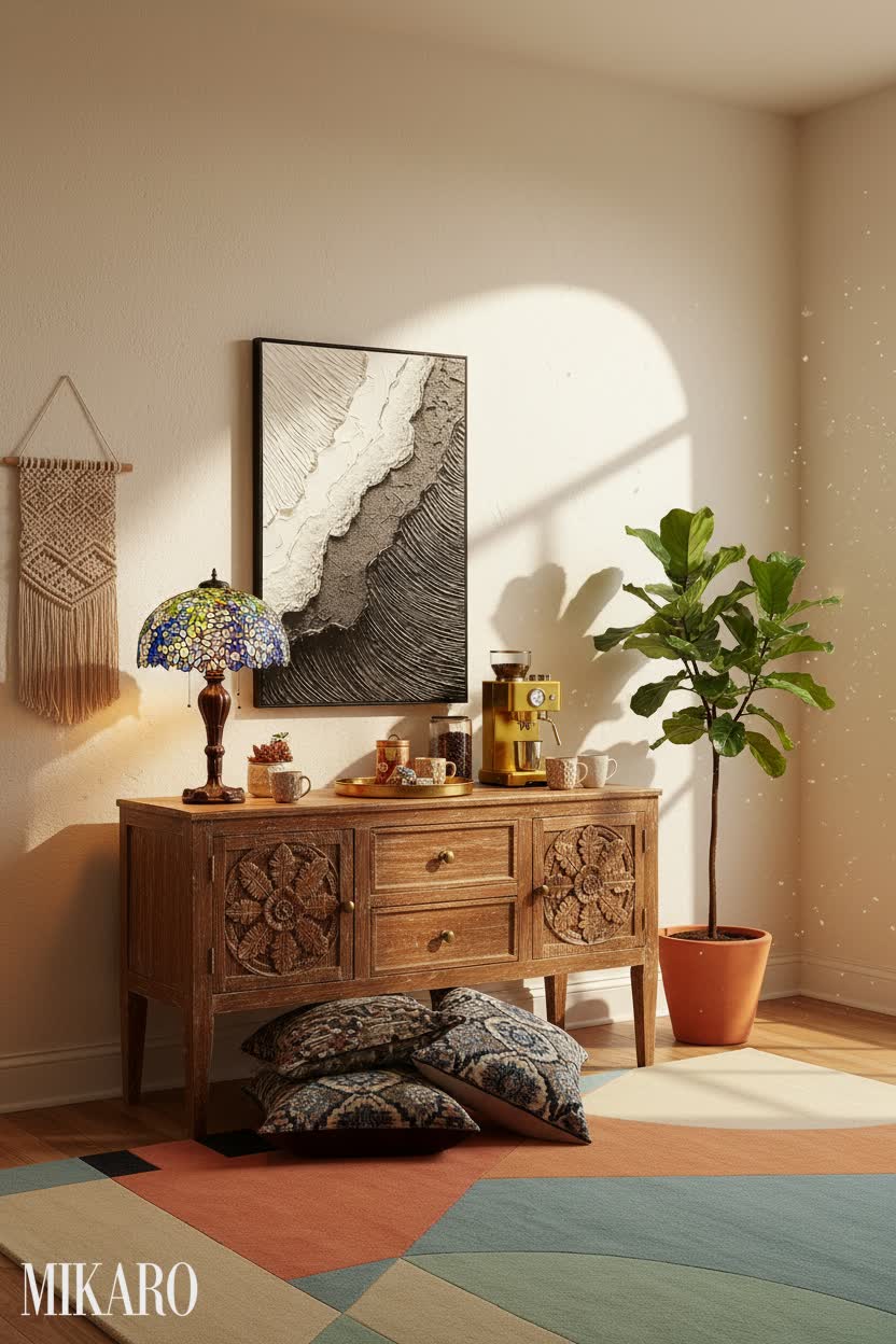Bohemian: Golden Hour Coffee Nook in the Living Room