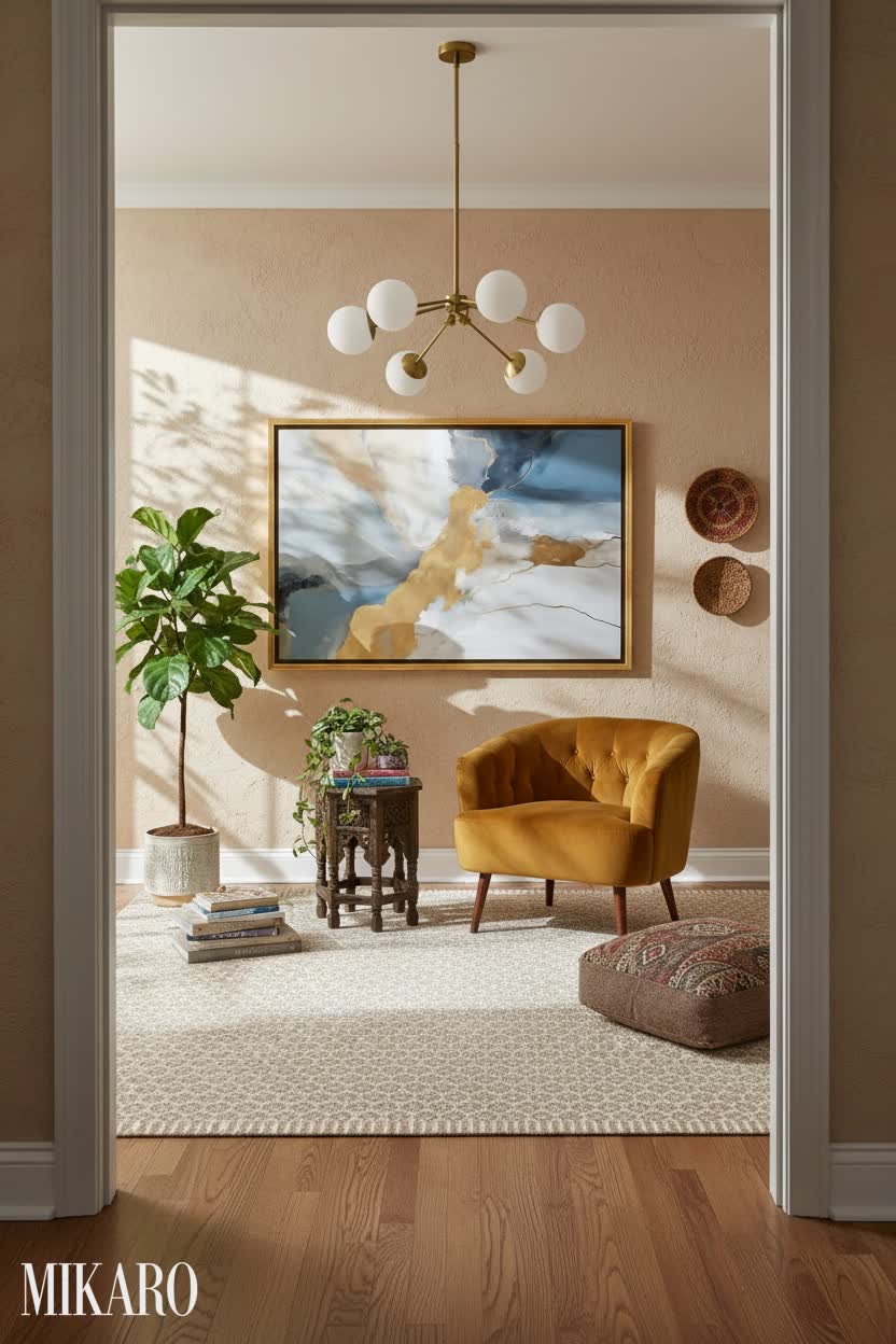 Bohemian: Sun-Drenched Elegance in a Rental Foyer