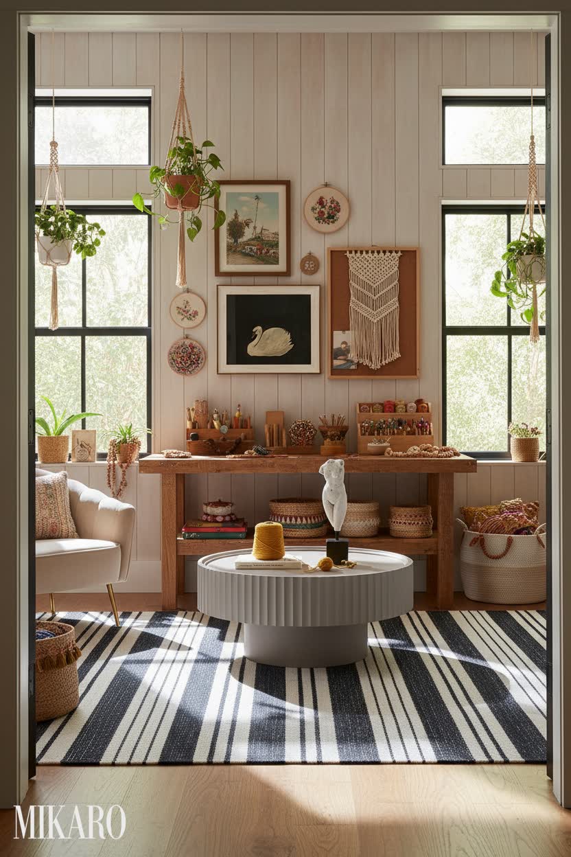 Bohemian: Sunlit Craft Haven with Artisan Touches