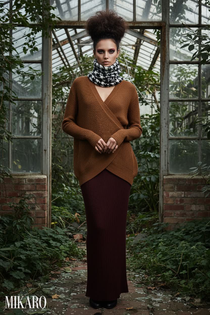 Botanical Greenhouse Fashion: Avant-Garde Autumnal Look