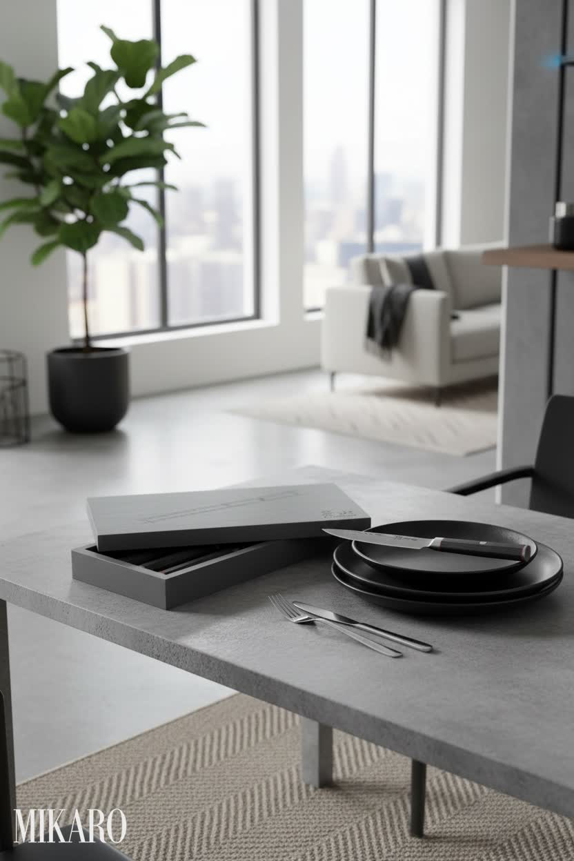 Cangshan YARI Steak Knife Set: Contemporary Dining & Urban Elegance with Damascus Steel