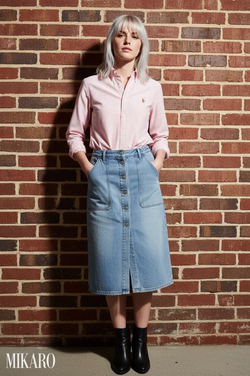 Casual Chic in Pink and Denim