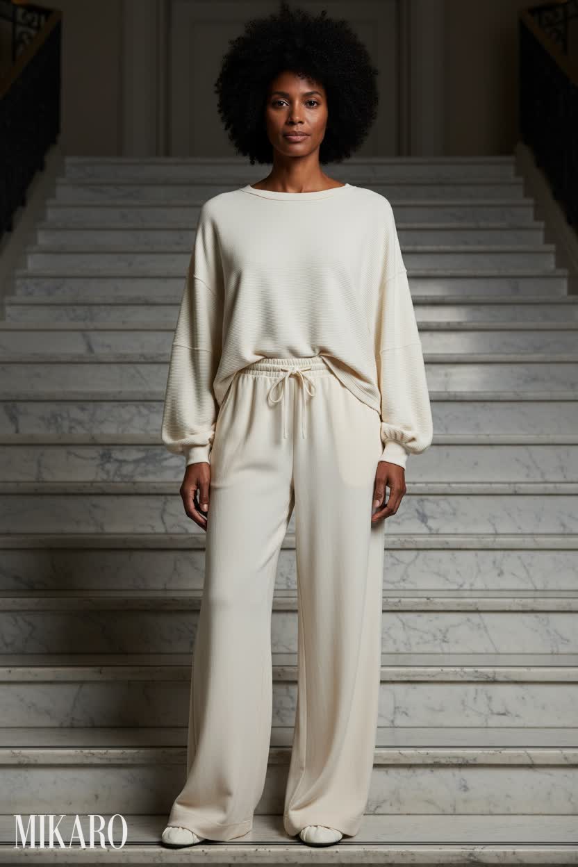Chic Comfort: ZSUPPLY Soleil Pant & Ribbed Sweatshirt Ensemble
