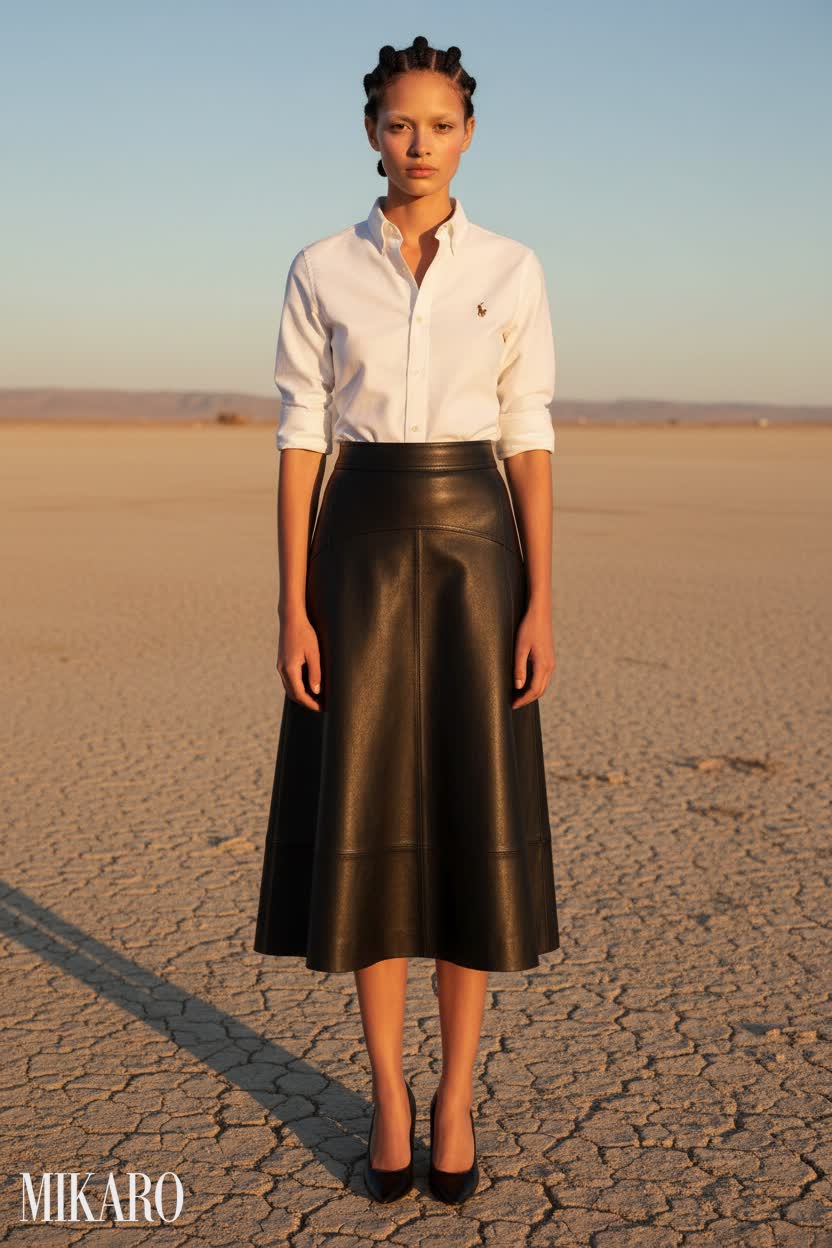 Classic Oxford & Leather Midi Ensemble