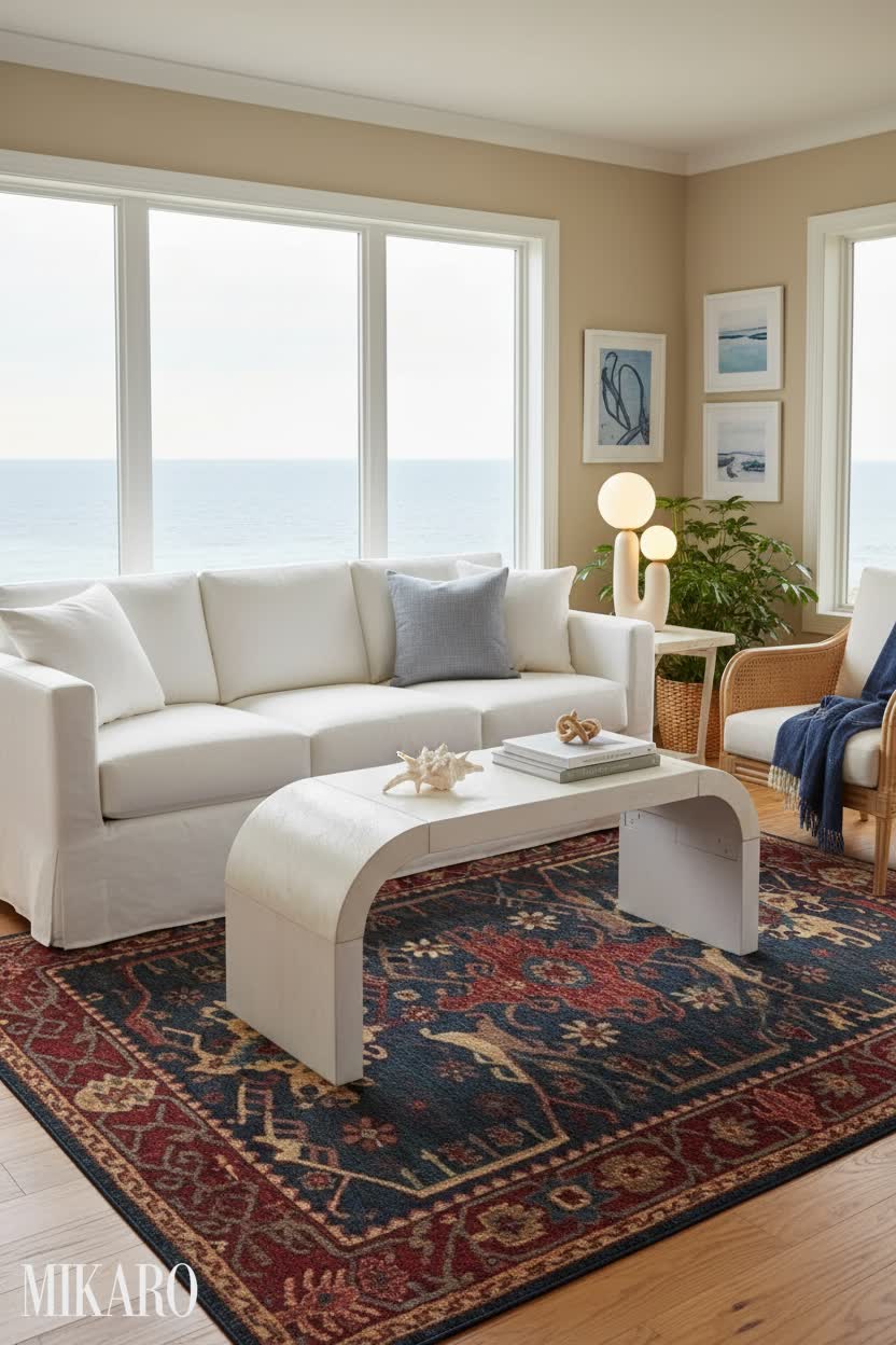 Coastal: Indigo & White Coastal Retreat Living Room