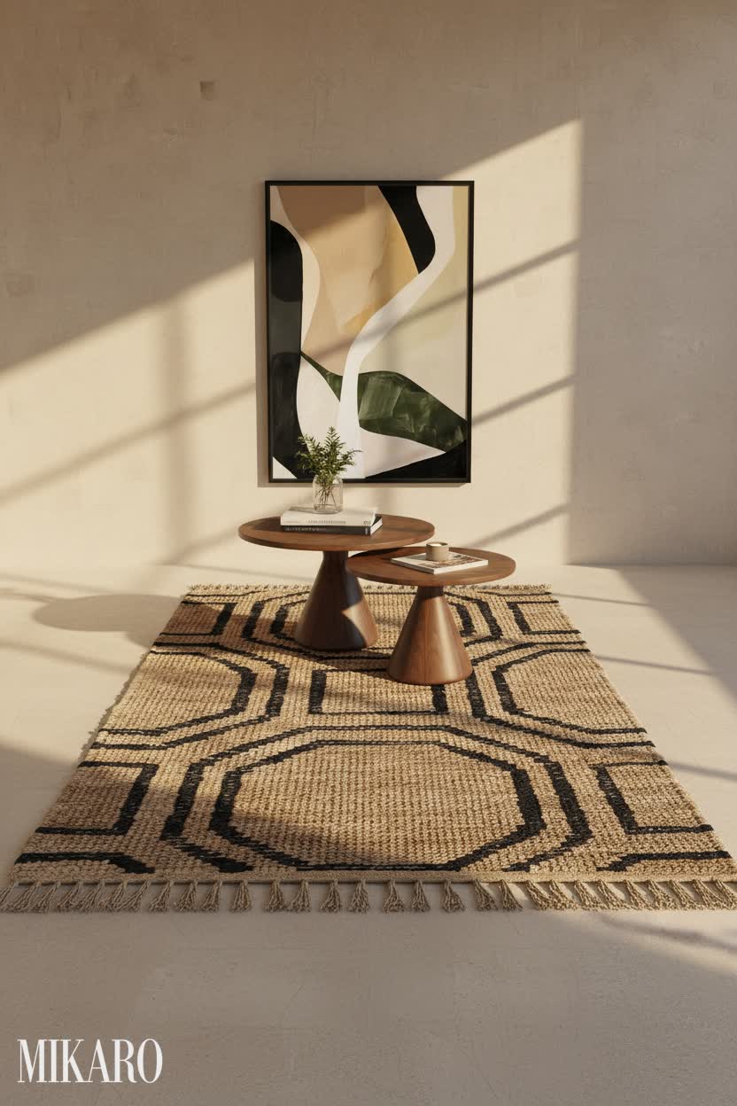 Coastal: Serene Basement Retreat with Minimalist Design and Warm Tones