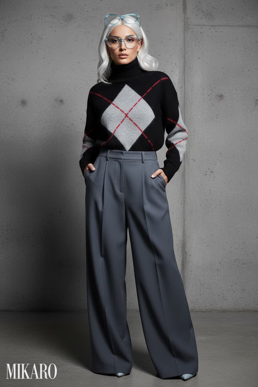 Contemporary Argyle & Palazzo Power Look