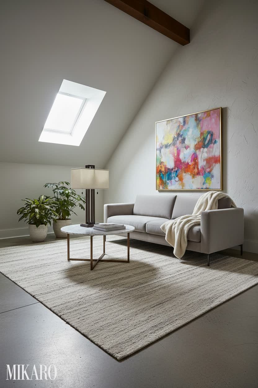 Contemporary Conservatory: Chic Attic Retreat with Modern Flair