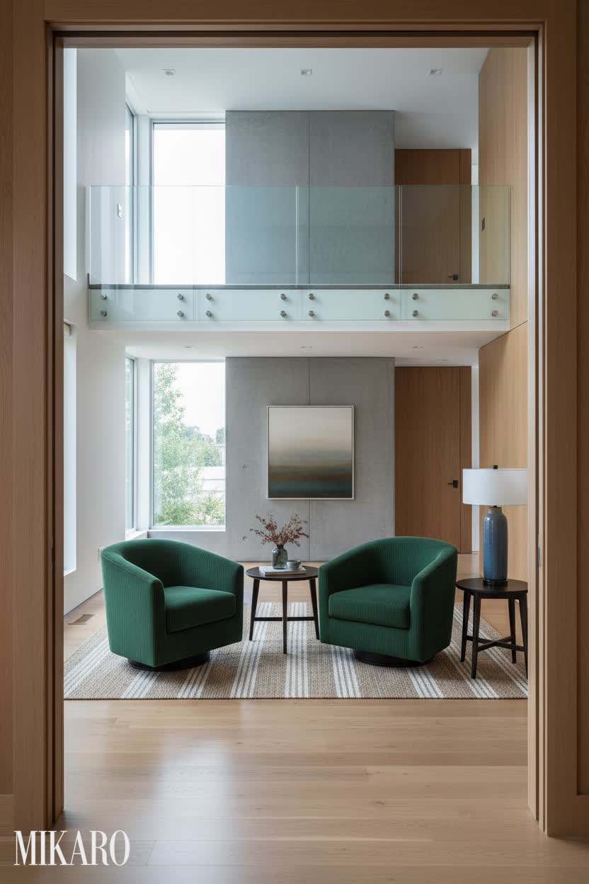 Contemporary: Elegant Split-Level Den with Modern Accents