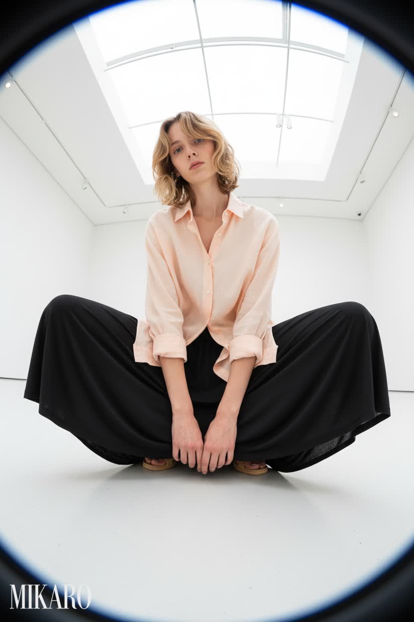 Contemporary Linen and Flowy Skirt Ensemble