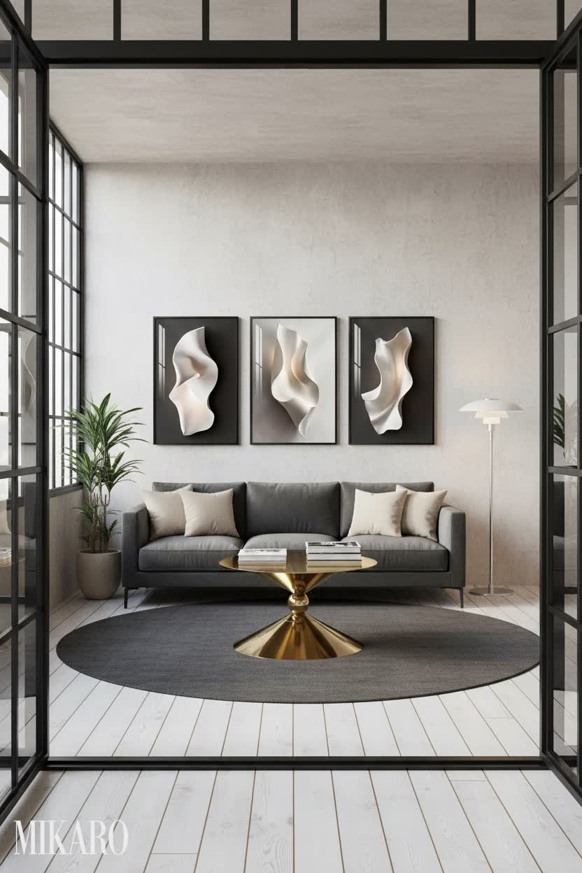 Contemporary: Modern Balcony Retreat with Abstract Art