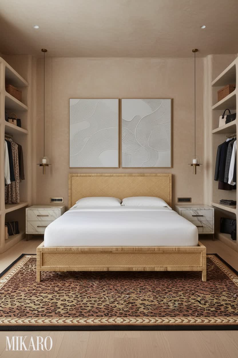 Contemporary: Organic Elegance in a Serene Walk-in Closet