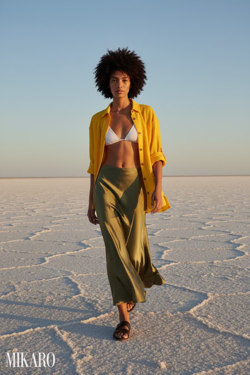 Desert Strides in Golden Hour Hues