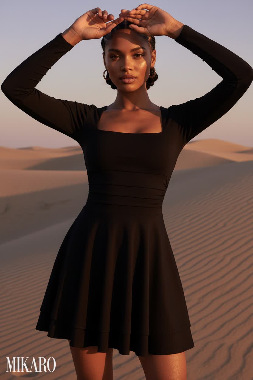 Desert Sunset Elegance: A Modern Silhouette