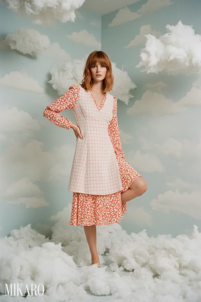Dreamy Coral Plaid Ensemble