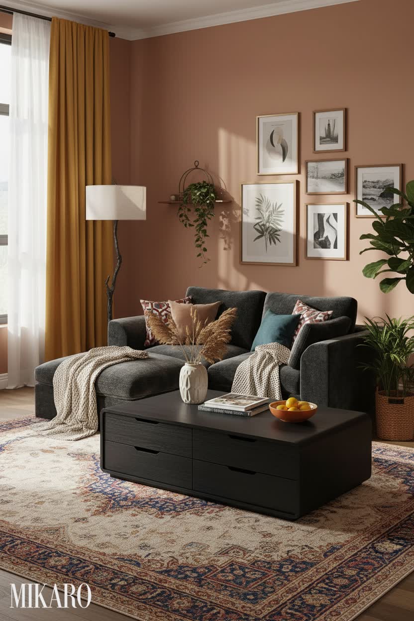 Eclectic: Dark Hues & Organic Textures for Cozy Living