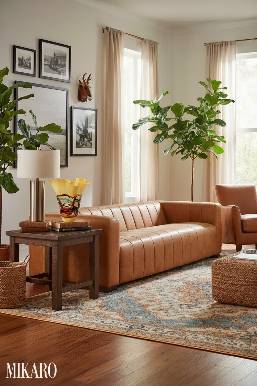 Eclectic: Warm & Textured Living Room Retreat