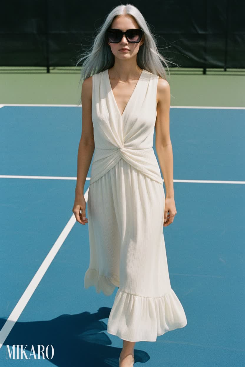 Effortless Ivory Elegance on the Court