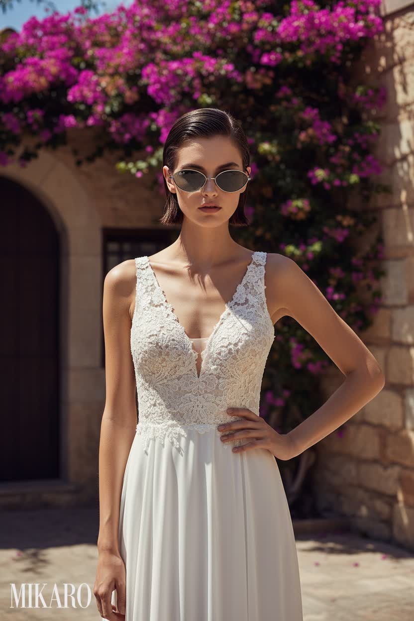 Elegant Bridal Chic with Contemporary Sunglasses