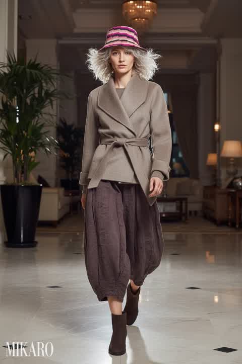 Elegant Stroll in a Luxury Lobby