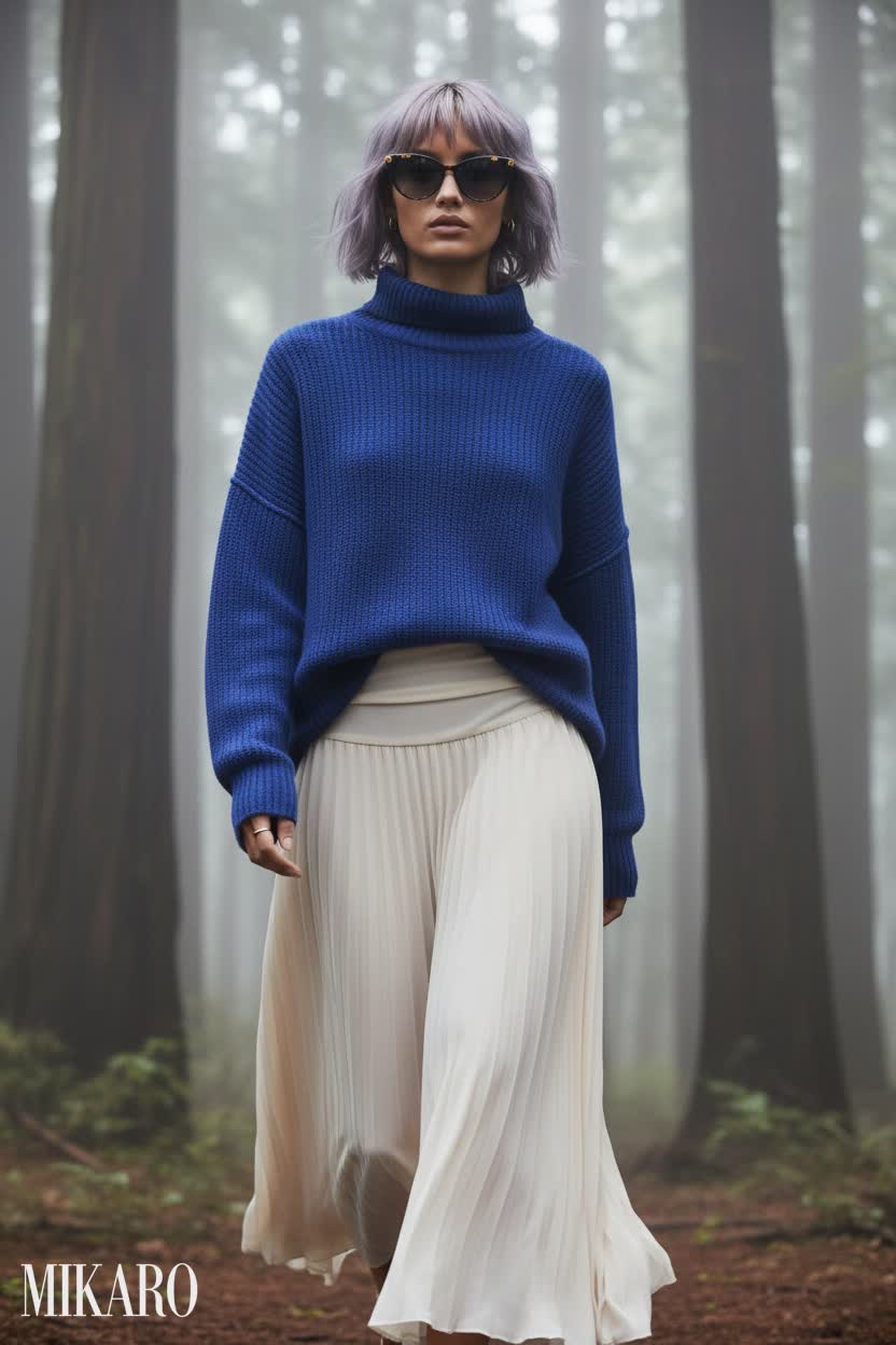 Forest Walk in Blue and Cream