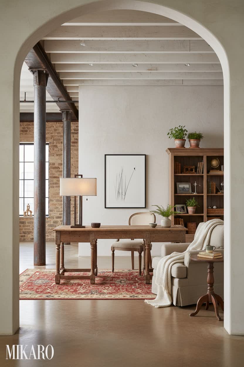 French Country Cloffice: Industrial Loft Chic with Elegant Touches