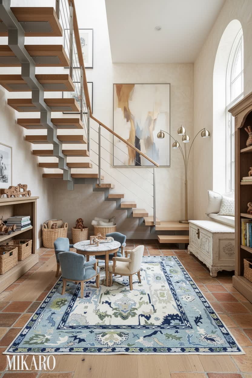 French Country: Cozy Playroom in a Townhouse