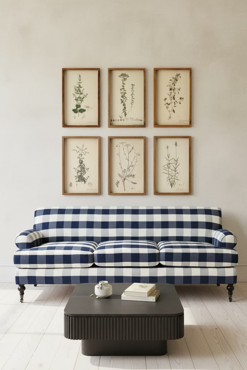 French Country: Cozy Reading Nook with Botanical Art