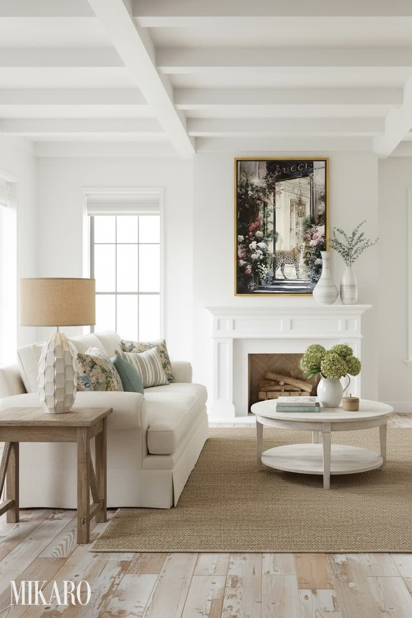 French Country: Elegant Floral Serenity Living Room