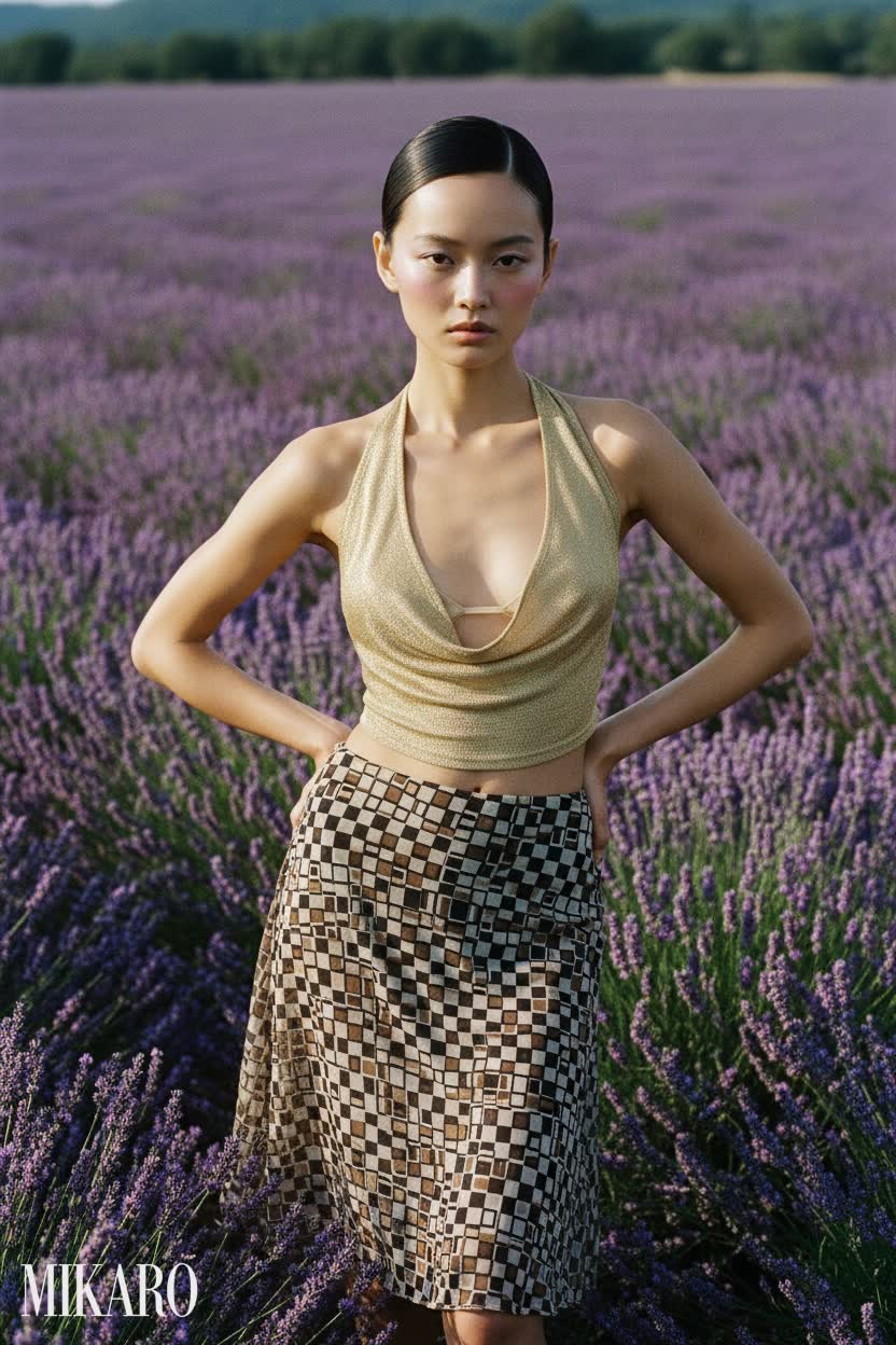 Golden Hour Glamour in Lavender Fields