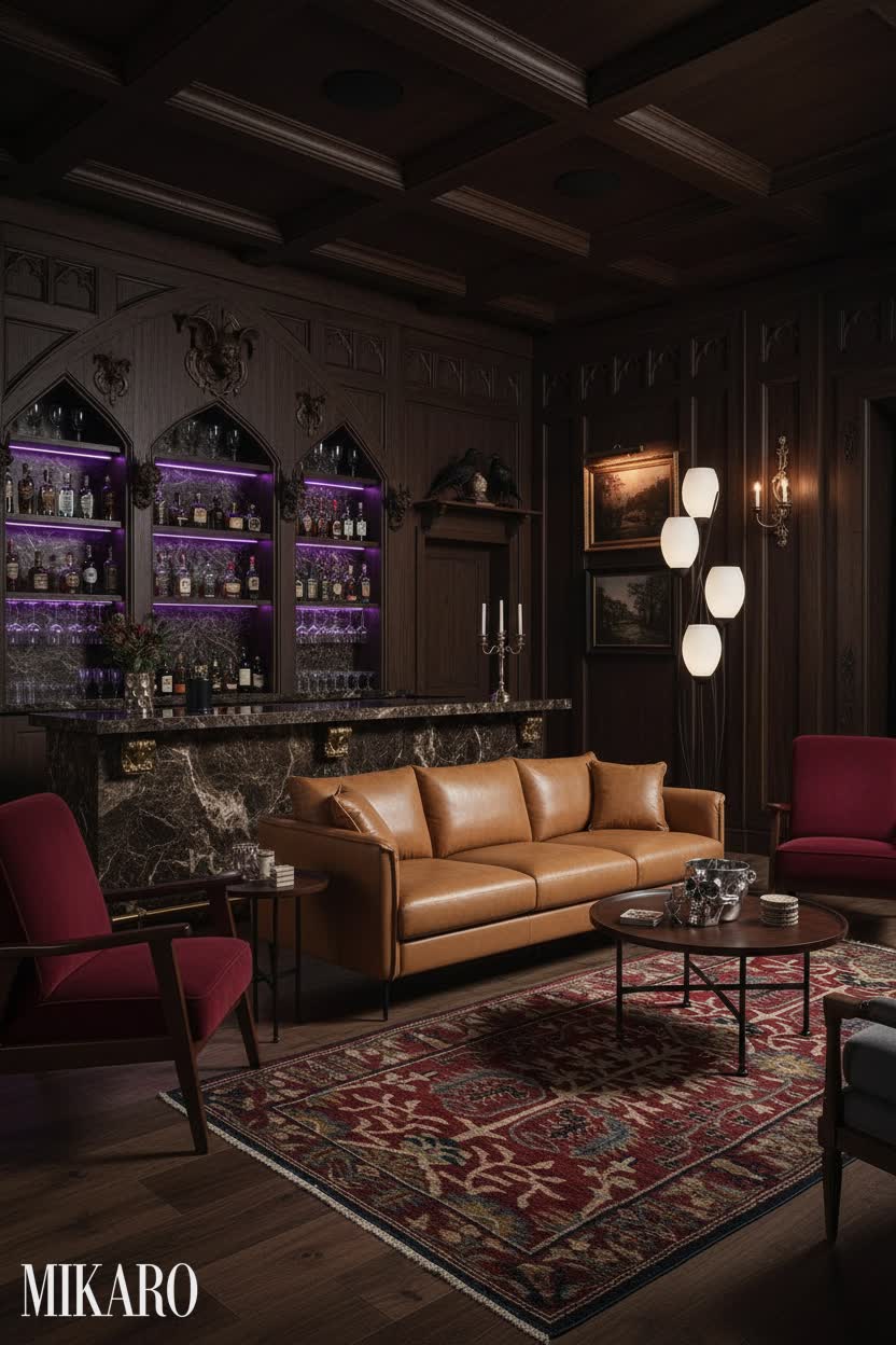 Gothic: Dramatic Elegance in a Luxurious Home Bar