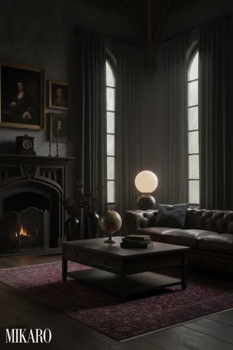 Gothic Revival Living Room: Dark Academia Decor & Elegant Home Accents