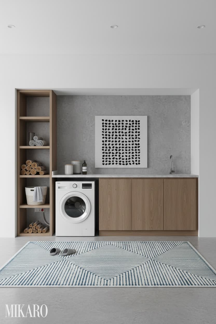 Hamptons: Chic Utility Room with Recessed Niche Design