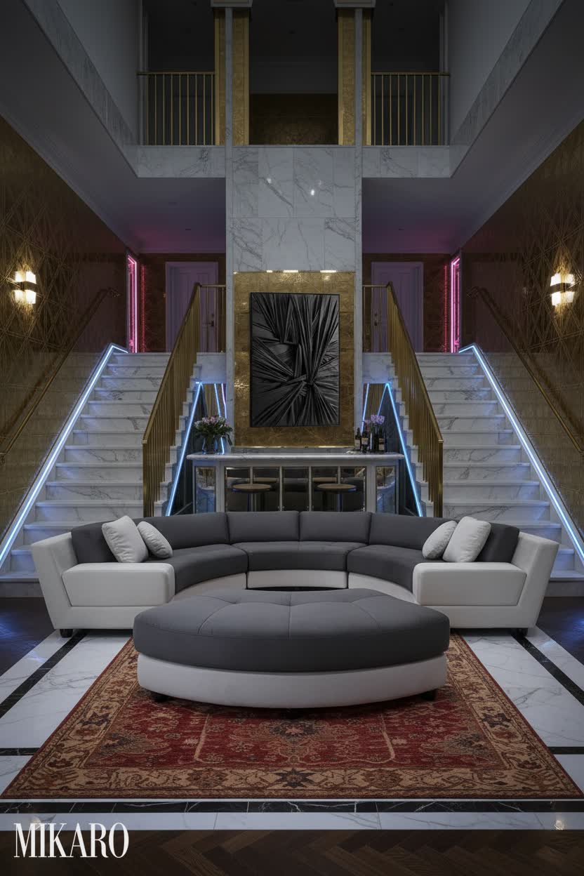 Hollywood Regency: Glamorous Breakfast Bar in a Townhouse