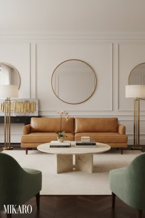 Hollywood Regency Glamour: A Sophisticated Living Room Oasis