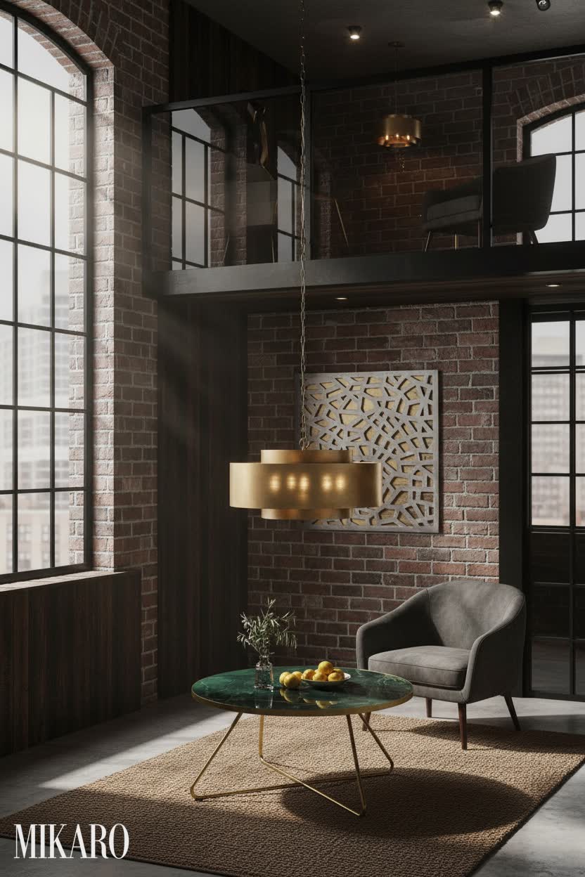 Industrial Alcove: Mezzanine Loft Design