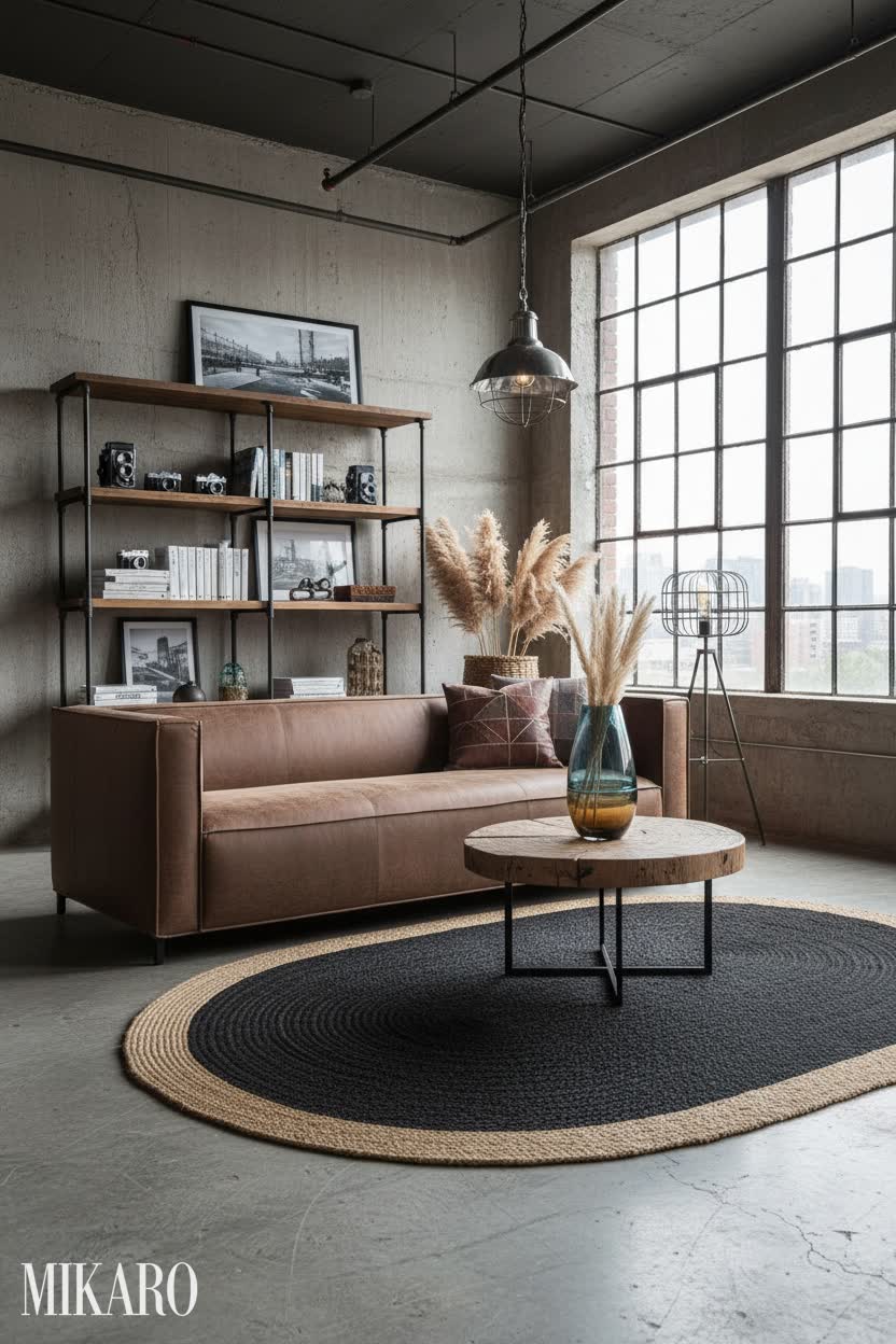 Industrial Living Room: Styling a Mid-Century Sofa