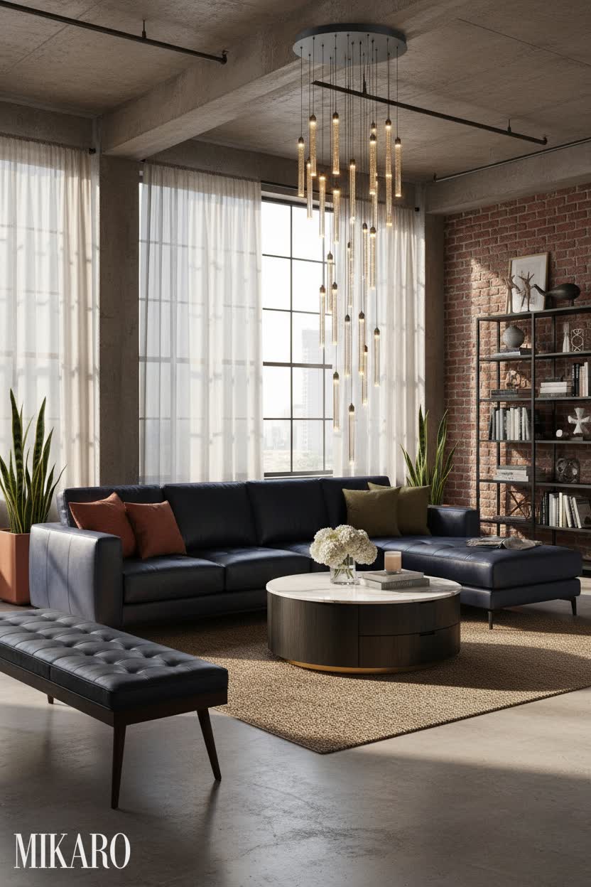 Industrial: Luxe Loft Living with Midnight Blue & Sintered Stone