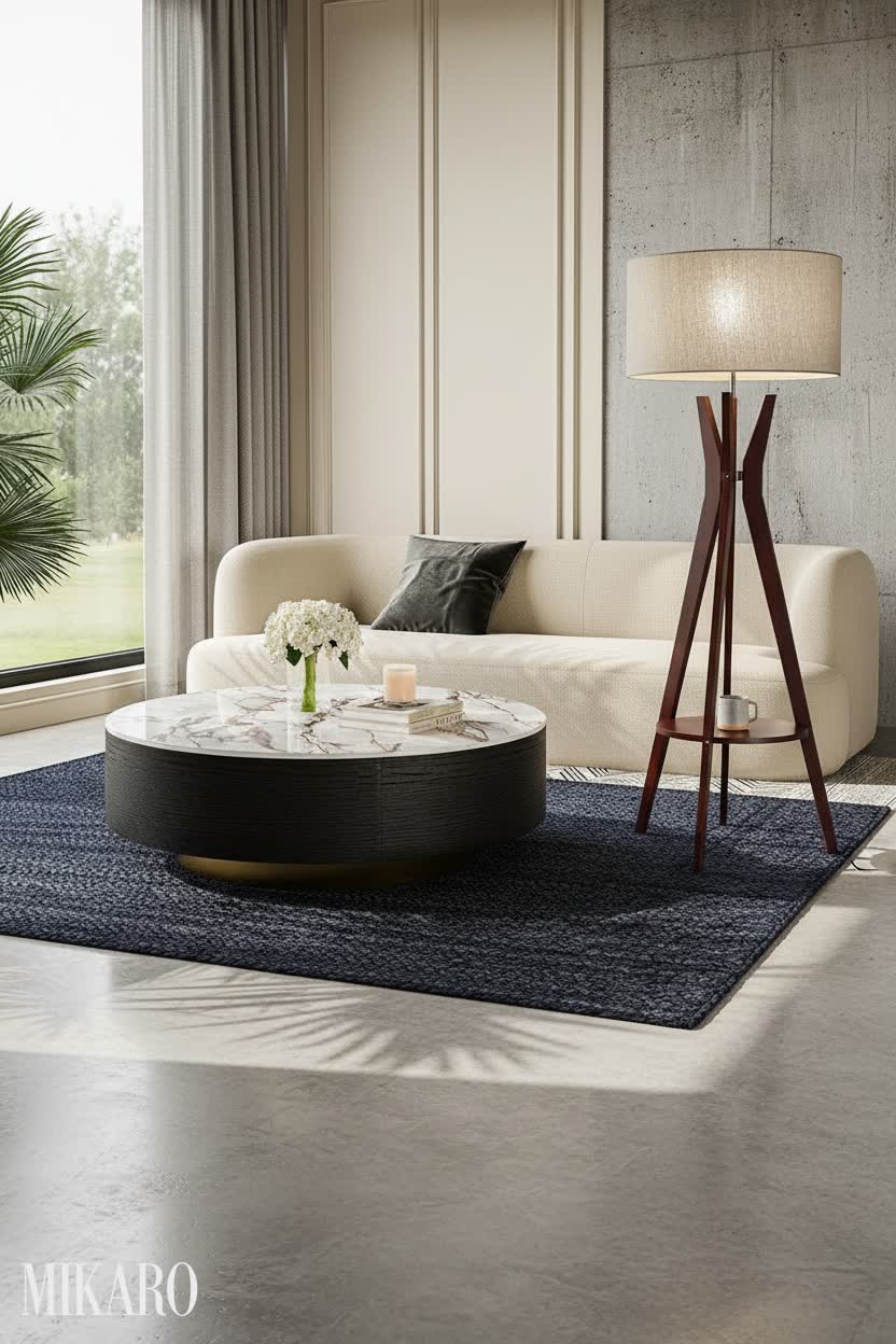 Japandi: Serene Coffee Station in a Modern Living Room